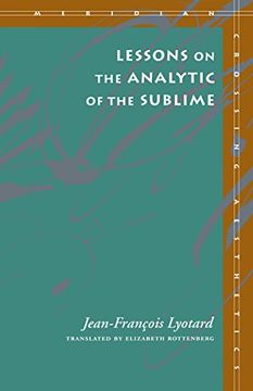portada Lessons on the Analytic of the Sublime (Meridian: Crossing Aesthetics) (in English)