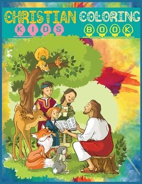 portada Christian Kids Coloring Book: 50+designs One side Bible Coloring Book For Kids Inspirational Books For Kids Or Teens Large Print -8.5x11 Inches.