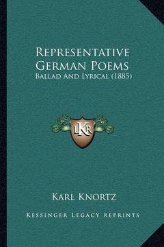 portada representative german poems: ballad and lyrical (1885) (in English)