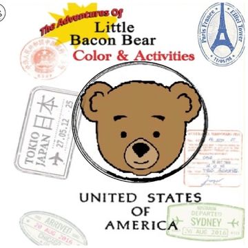 portada The adventures of little bacon bear color& activities (Travel): Little Bacon Bears color & activites (in English)