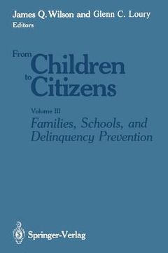 portada Families, Schools, and Delinquency Prevention (en Inglés)