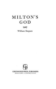portada Milton's god (en Inglés)