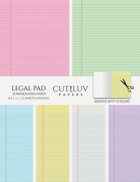 portada Legal Pad Collage Paper for Scrapbooking: Back To School Office Themed Decorative Paper for Crafting