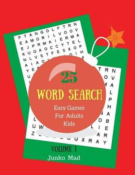 portada 25 Word Search Easy Games For Adults Kids Volume 1: Christmas Words Large Print Puzzles Easy Game