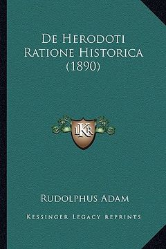 portada De Herodoti Ratione Historica (1890) (en Latin)