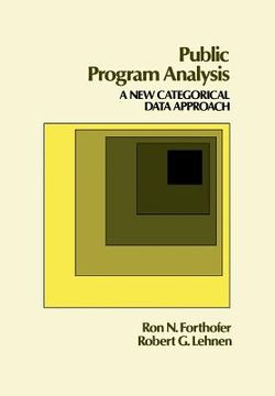 portada Public Program Analysis: A New Categorical Data Approach (en Inglés)