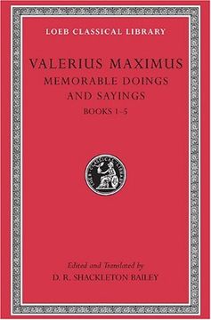 portada Valerius Maximus: Memorable Doings and Sayings: V. 1 (Loeb Classical Library) (en Inglés)