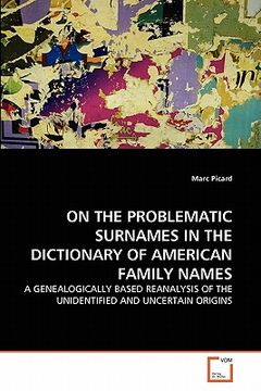portada on the problematic surnames in the dictionary of american family names (en Inglés)