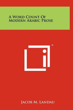 portada a word count of modern arabic prose (en Inglés)