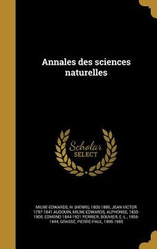 portada Annales des sciences naturelles (in French)