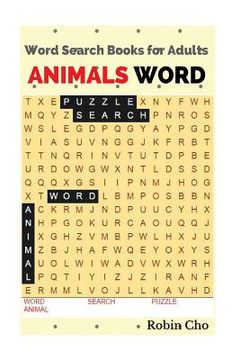 portada Word Search Books for Adults: Animals Word (en Inglés)