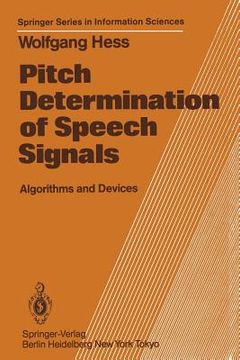 portada pitch determination of speech signals: algorithms and devices (en Inglés)