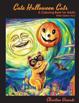 portada Cute Halloween Cats: A Cats and Kittens Colouring Book for Adults