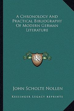 portada a chronology and practical bibliography of modern german literature (en Inglés)