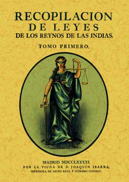 portada Recopilación de Leyes de los Reynos de las Indias (3 Tomos)