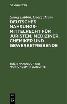 portada Handbuch des Nahrungsmittelrechts (en Alemán)