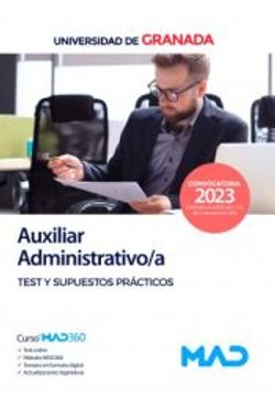 portada Auxiliar Administrativo/A. Test y Supuestos Practicos Universidad de Granda (in Spanish)