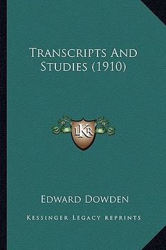 portada transcripts and studies (1910) (in English)