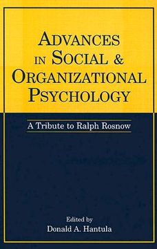 portada advances in social & organizational psychology: a tribute to ralph rosnow (en Inglés)