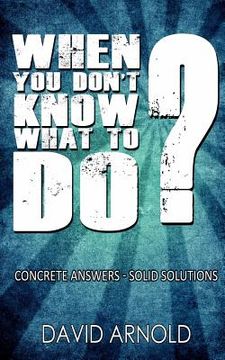 portada when you don't know what to do (in English)