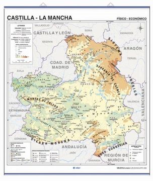 portada Castilla-La Mancha, f’sico-pol’tico / econ—mico: Mapas Murales (Cartografía)