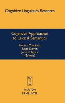 portada cognitive approaches to lexical semantics (in English)