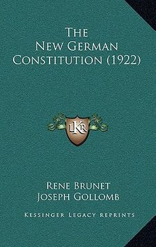 portada the new german constitution (1922) (in English)