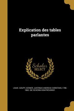 portada Explication des tables parlantes (en Francés)