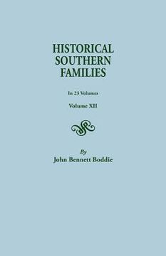 portada Historical Southern Families.in 23 Volumes. Volume XII (en Inglés)