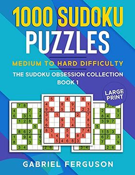 portada 1000 Sudoku Puzzles Medium to Hard Difficulty (en Inglés)
