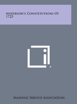 portada Anderson'S Constitutions of 1723 (en Inglés)