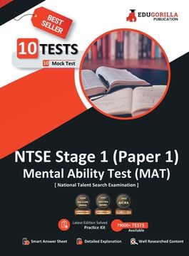 portada NTSE Stage 1 Paper 1: MAT (Mental Ability Test) Book National Talent Search Exam 10 Full-length Mock Tests (1000+ Solved Questions) Free Acc (en Inglés)