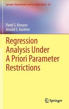 portada regression analysis under a priori parameter restrictions (en Inglés)