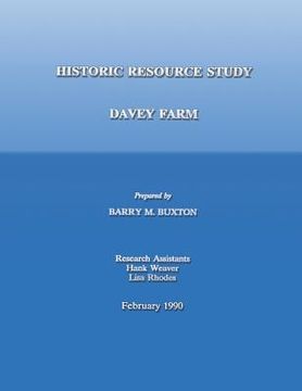 portada Historic Resource Study; Davey Farm (en Inglés)