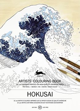 portada Hokusai: 16 Motifs à Colorier (Artists Colouring Book) (en Inglés)
