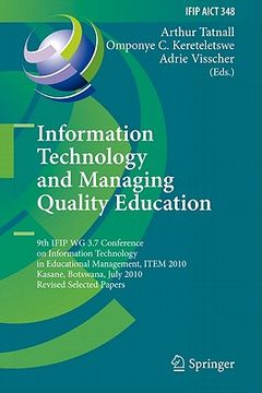 portada information technology and managing quality education (en Inglés)