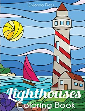portada Lighthouses Coloring Book: A Lighthouse Coloring Book for Adults (en Inglés)
