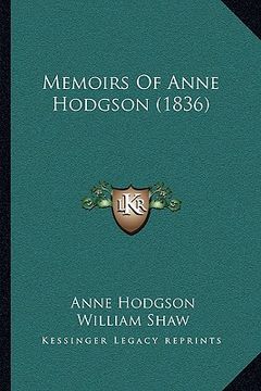 portada memoirs of anne hodgson (1836) (in English)
