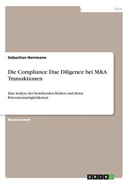 portada Die Compliance Due Diligence Bei M&A Transaktionen (German Edition)