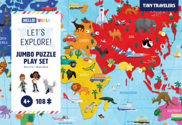 portada Jumbo Puzzle Play Set: Let's Explore (Tiny Travelers) (en Inglés)