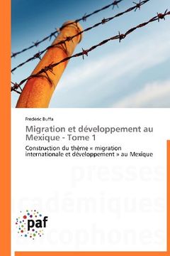 portada Migration Et Developpement Au Mexique - Tome 1