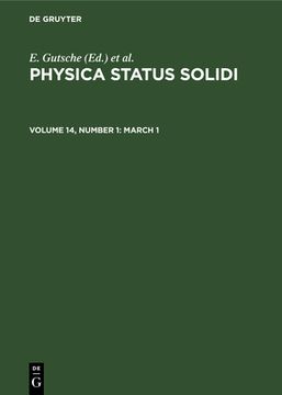 portada Physica Status Solidi, Volume 14, Number 1, March 1 (en Inglés)