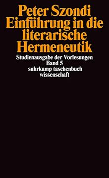 portada Studienausgabe der Vorlesungen in 5 Bänden: Band 5: Einführung in die Literarische Hermeneutik: Bd 5 (Suhrkamp Taschenbuch Wissenschaft) (in German)