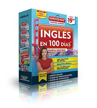 portada Inglés en 100 Días - Curso de Inglés - Audio Pack (Libro + 3 Cd's Audio) (in Spanish)