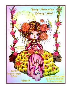 portada Spring Romantique Coloring Book: Elegant Romantic Ladies, Flowers, Peacocks, Swans Lacy Sunshine Adult Coloring Book