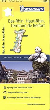 portada Michelin FRANCE Bas-Rhin, Haut-Rhin, Territoire de Belfort Map 315 (Maps/Local (Michelin))