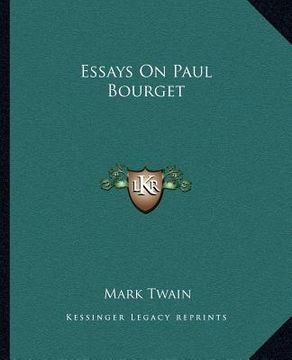 portada essays on paul bourget (in English)