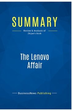 portada Summary: The Lenovo Affair: Review and Analysis of Zhijun's Book (in English)