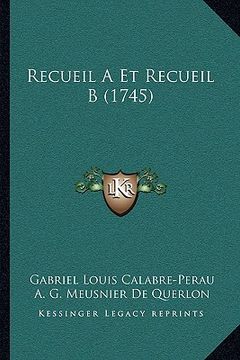 portada Recueil A Et Recueil B (1745) (en Francés)