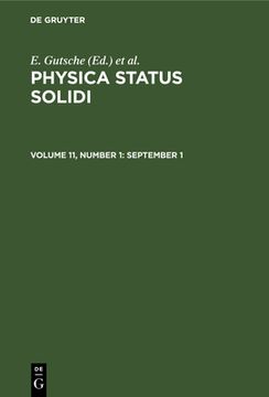 portada Physica Status Solidi, Volume 11, Number 1, September 1 (en Inglés)